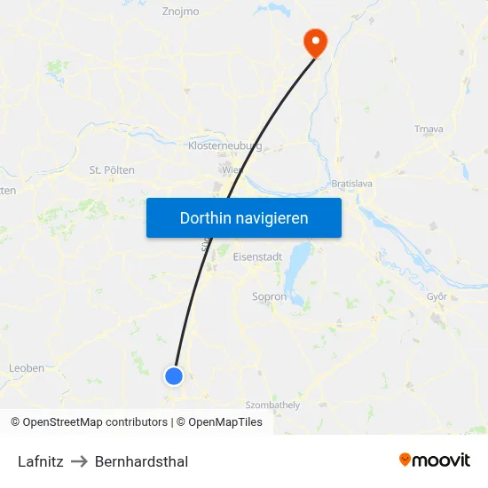 Lafnitz to Bernhardsthal map