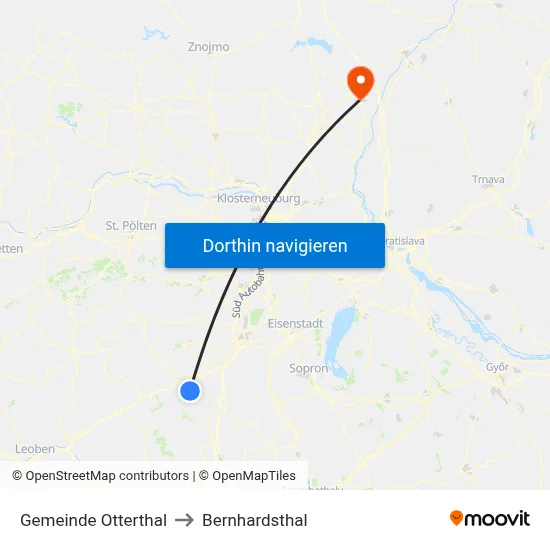 Gemeinde Otterthal to Bernhardsthal map