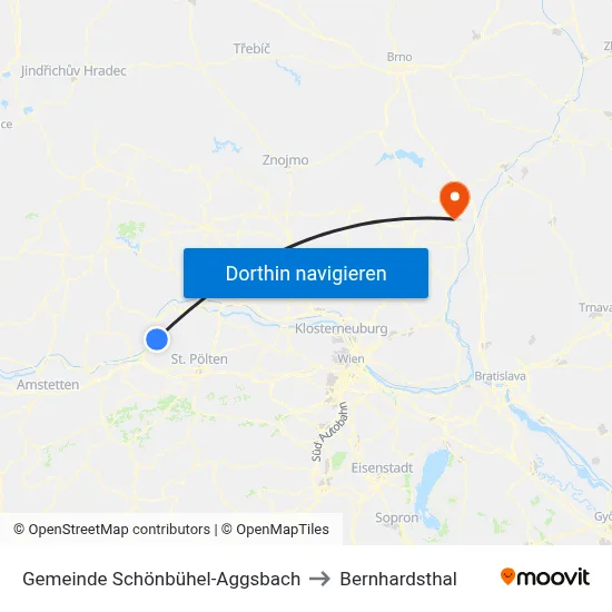 Gemeinde Schönbühel-Aggsbach to Bernhardsthal map
