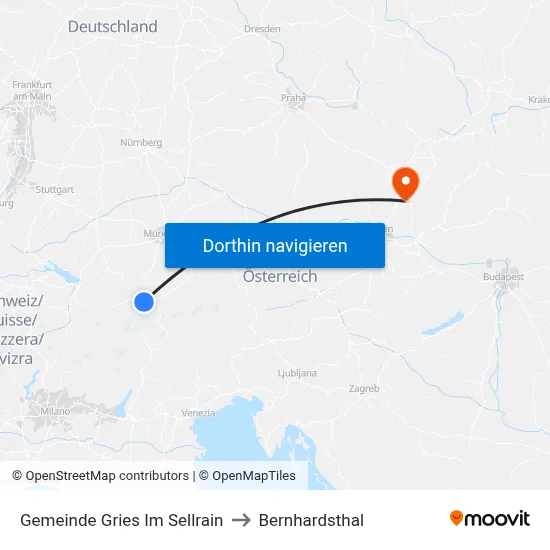 Gemeinde Gries Im Sellrain to Bernhardsthal map