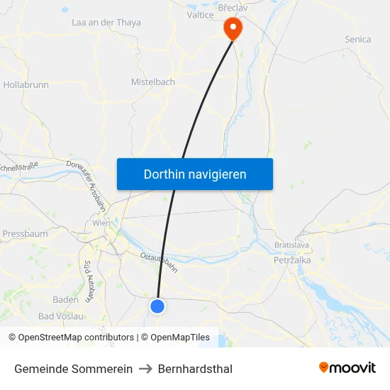 Gemeinde Sommerein to Bernhardsthal map