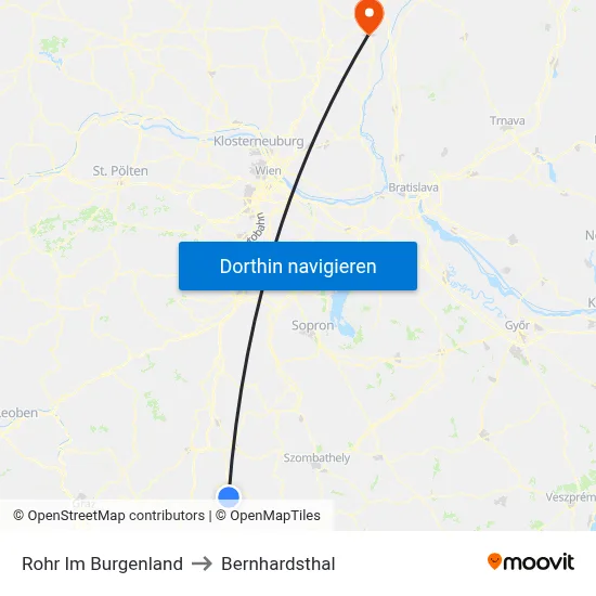 Rohr Im Burgenland to Bernhardsthal map
