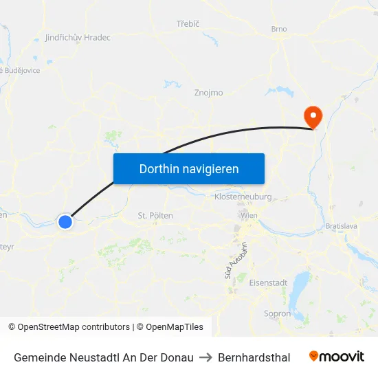 Gemeinde Neustadtl An Der Donau to Bernhardsthal map