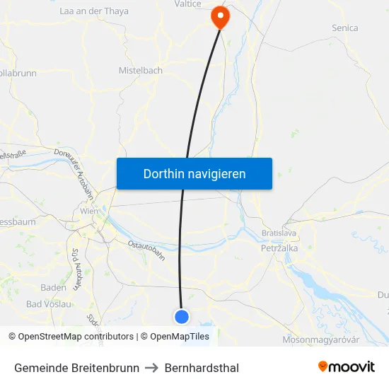 Gemeinde Breitenbrunn to Bernhardsthal map