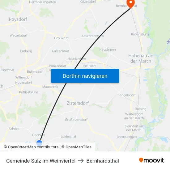 Gemeinde Sulz Im Weinviertel to Bernhardsthal map