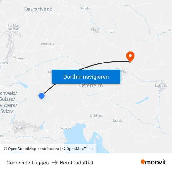 Gemeinde Faggen to Bernhardsthal map