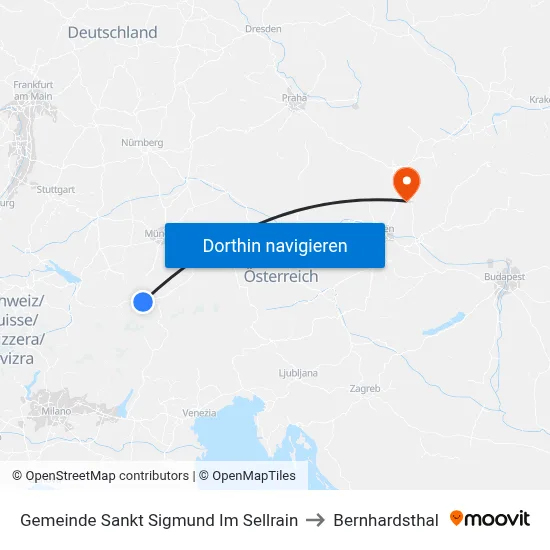 Gemeinde Sankt Sigmund Im Sellrain to Bernhardsthal map