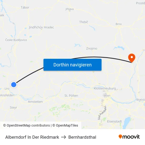 Alberndorf In Der Riedmark to Bernhardsthal map