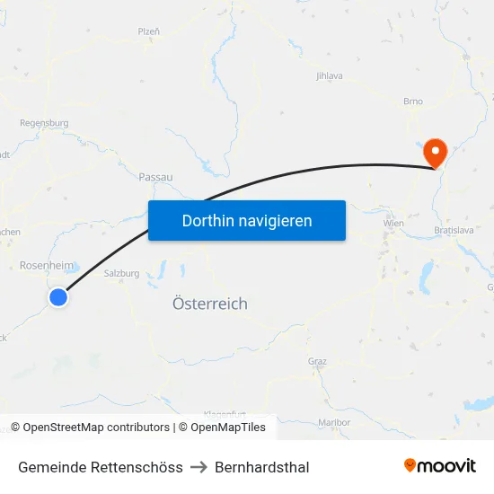 Gemeinde Rettenschöss to Bernhardsthal map