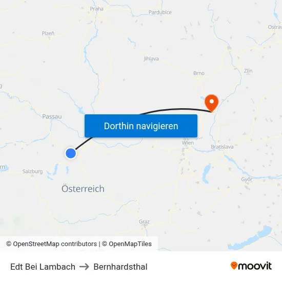 Edt Bei Lambach to Bernhardsthal map