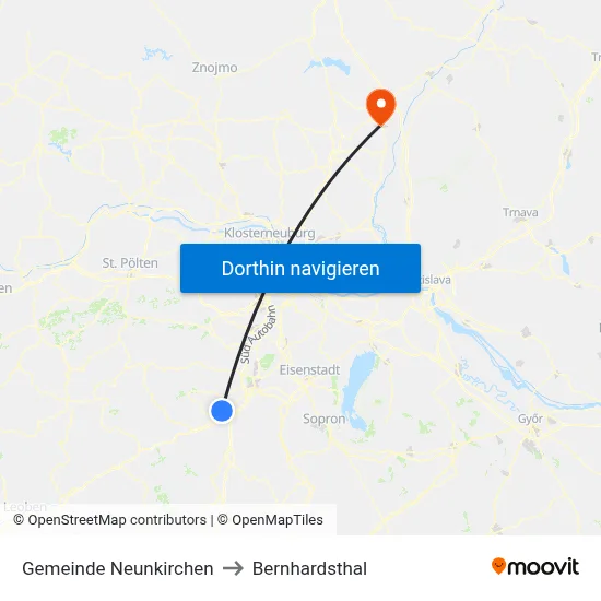 Gemeinde Neunkirchen to Bernhardsthal map