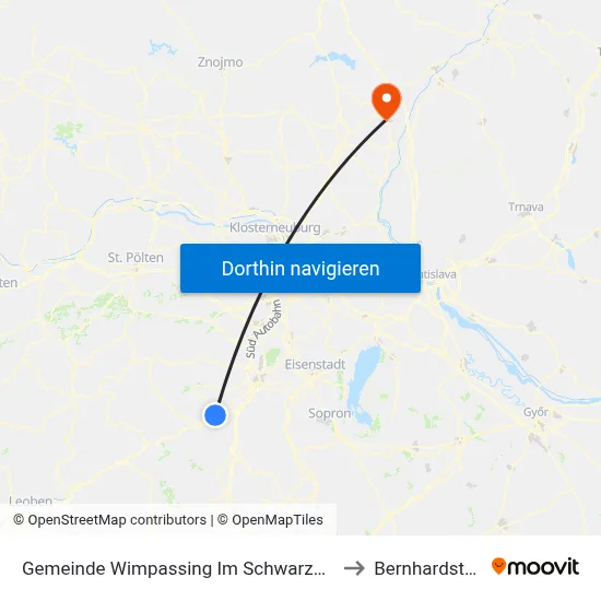 Gemeinde Wimpassing Im Schwarzatale to Bernhardsthal map