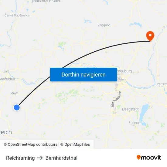 Reichraming to Bernhardsthal map