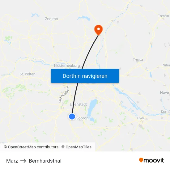 Marz to Bernhardsthal map