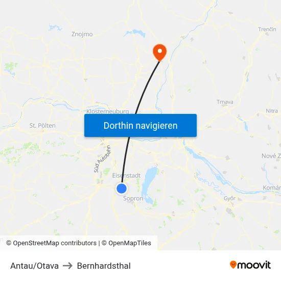 Antau/Otava to Bernhardsthal map