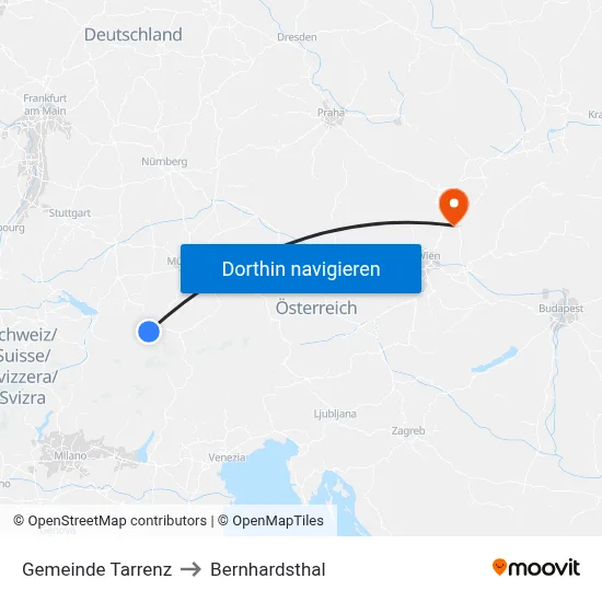 Gemeinde Tarrenz to Bernhardsthal map