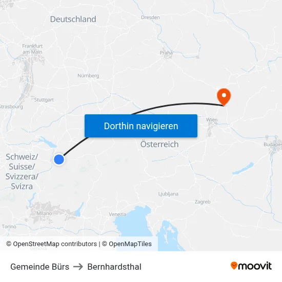 Gemeinde Bürs to Bernhardsthal map