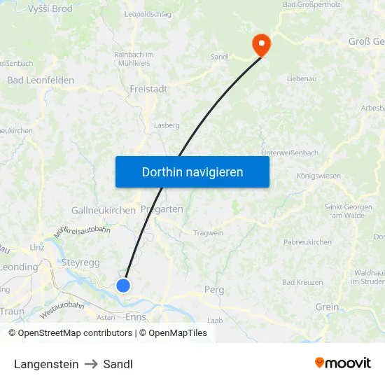 Langenstein to Sandl map