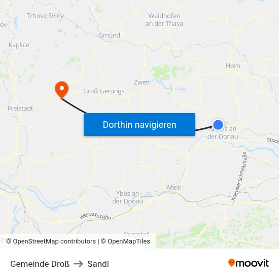 Gemeinde Droß to Sandl map