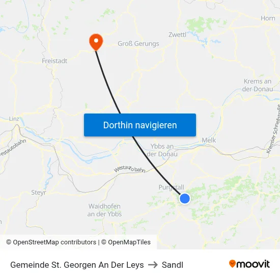 Gemeinde St. Georgen An Der Leys to Sandl map