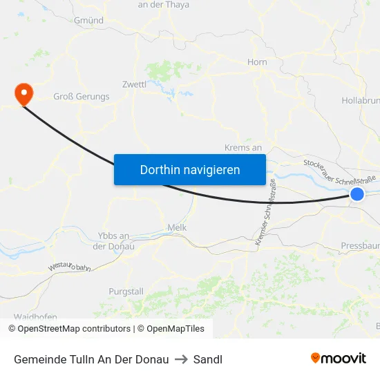 Gemeinde Tulln An Der Donau to Sandl map