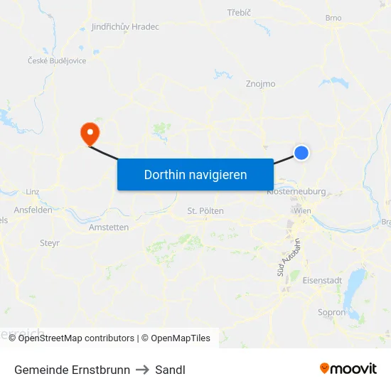 Gemeinde Ernstbrunn to Sandl map