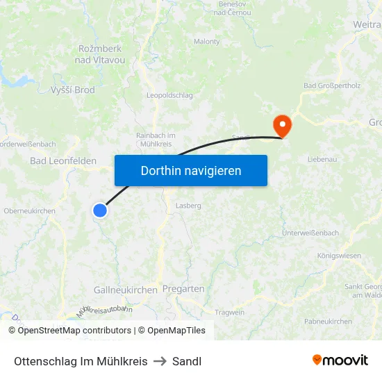 Ottenschlag Im Mühlkreis to Sandl map