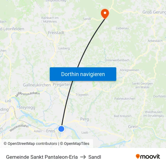 Gemeinde Sankt Pantaleon-Erla to Sandl map