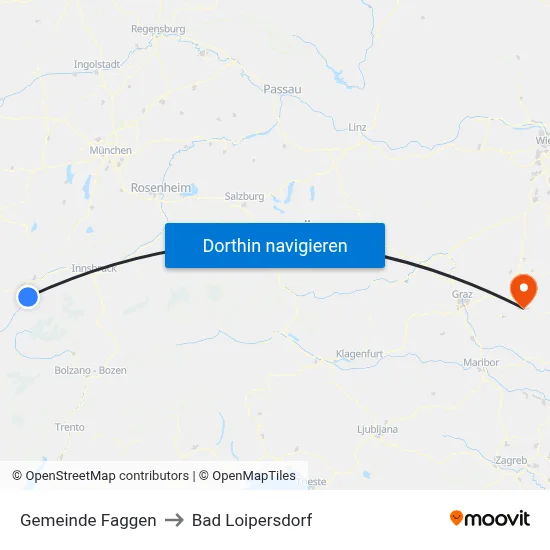 Gemeinde Faggen to Bad Loipersdorf map
