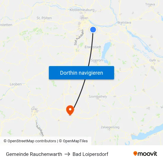 Gemeinde Rauchenwarth to Bad Loipersdorf map