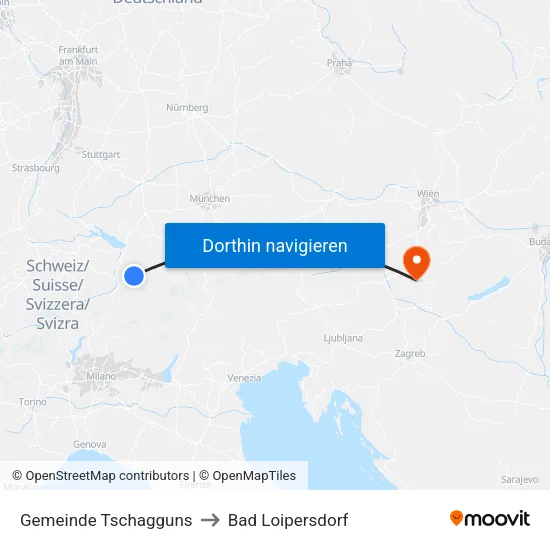 Gemeinde Tschagguns to Bad Loipersdorf map