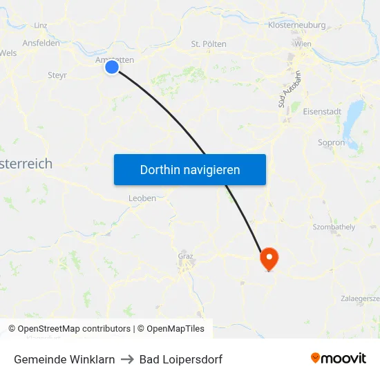 Gemeinde Winklarn to Bad Loipersdorf map