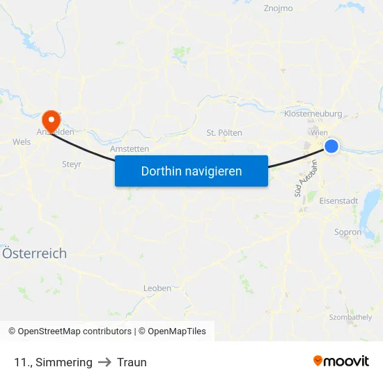 11., Simmering to Traun map