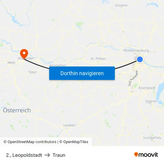2., Leopoldstadt to Traun map