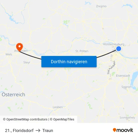 21., Floridsdorf to Traun map