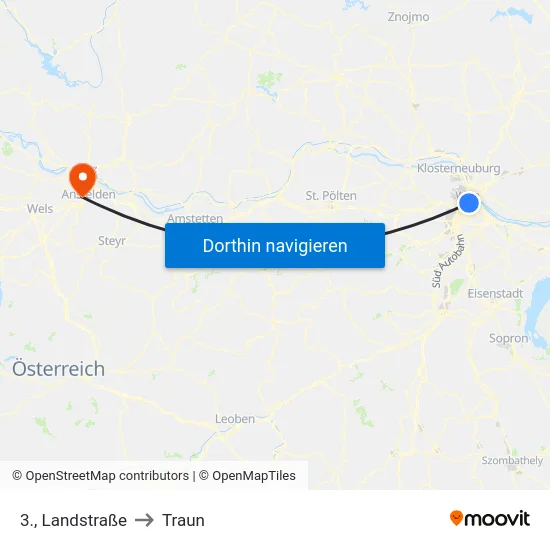 3., Landstraße to Traun map