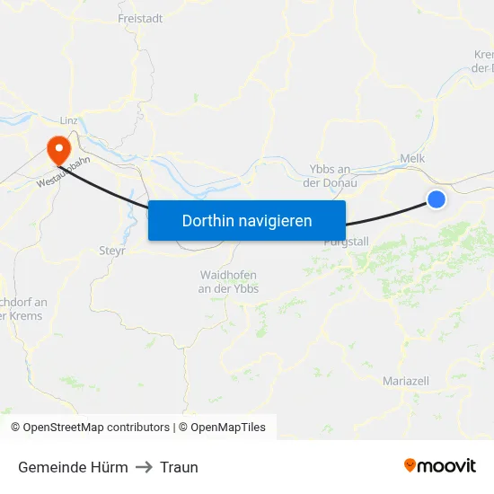 Gemeinde Hürm to Traun map