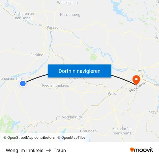 Weng Im Innkreis to Traun map