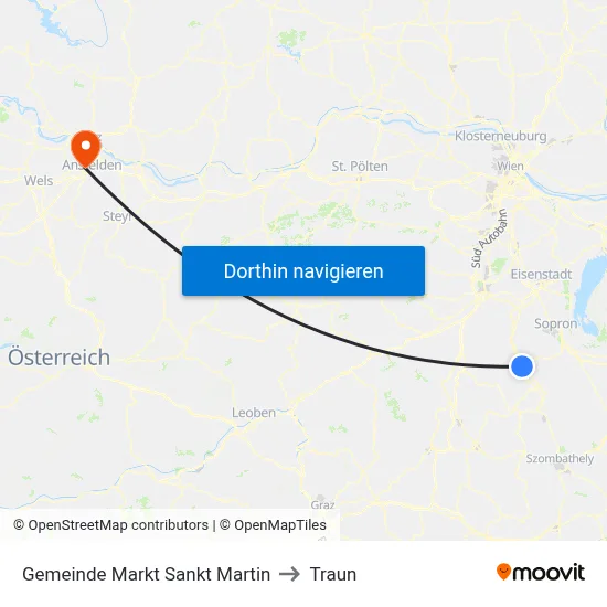 Gemeinde Markt Sankt Martin to Traun map