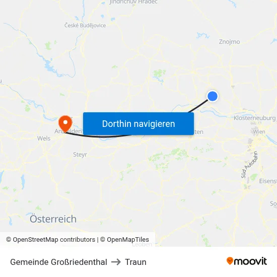 Gemeinde Großriedenthal to Traun map