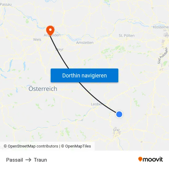Passail to Traun map