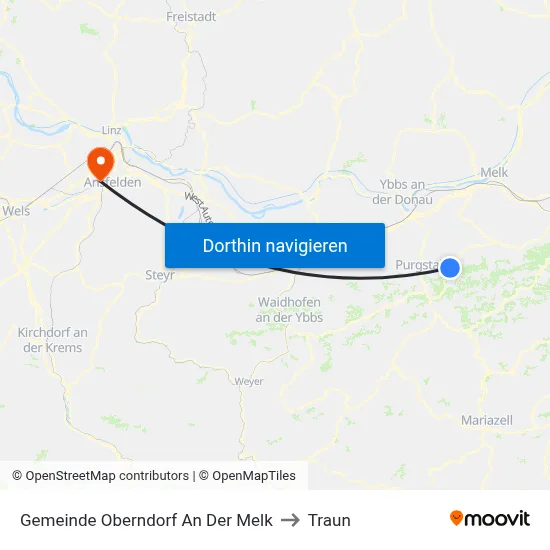 Gemeinde Oberndorf An Der Melk to Traun map