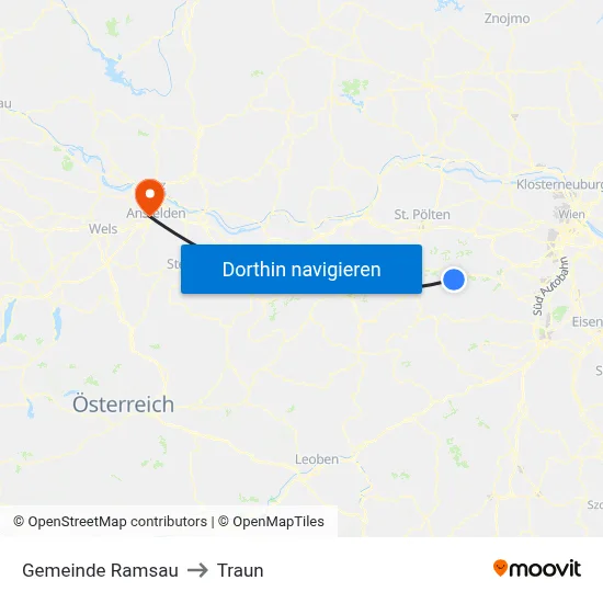 Gemeinde Ramsau to Traun map