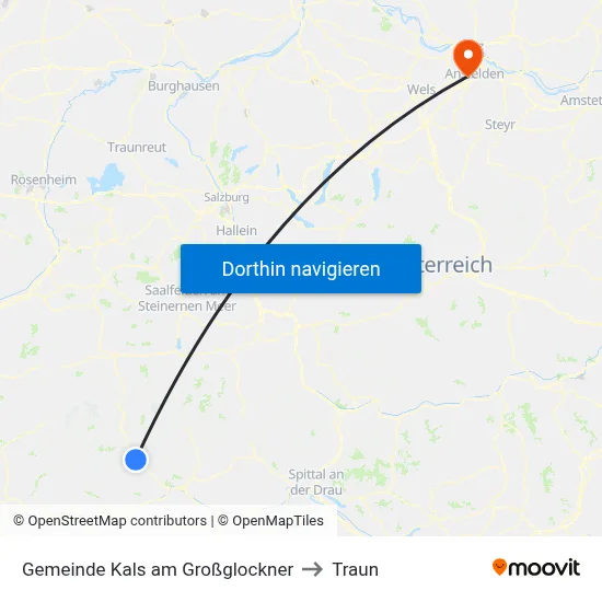 Gemeinde Kals am Großglockner to Traun map
