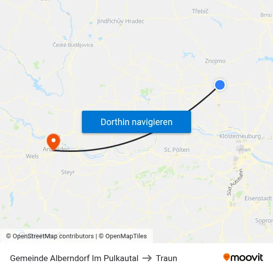 Gemeinde Alberndorf Im Pulkautal to Traun map