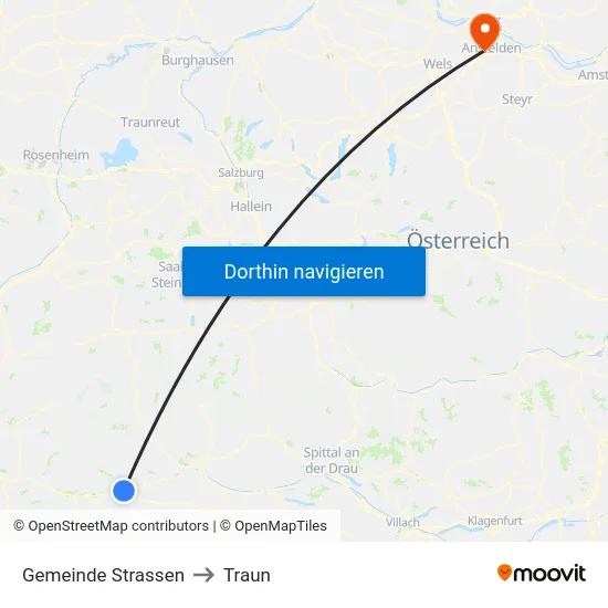 Gemeinde Strassen to Traun map