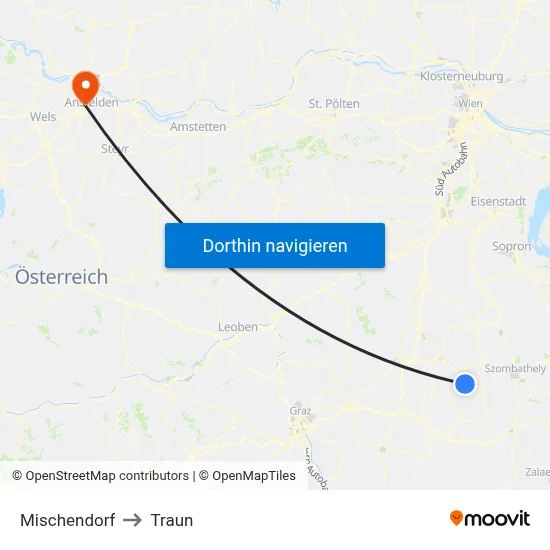 Mischendorf to Traun map