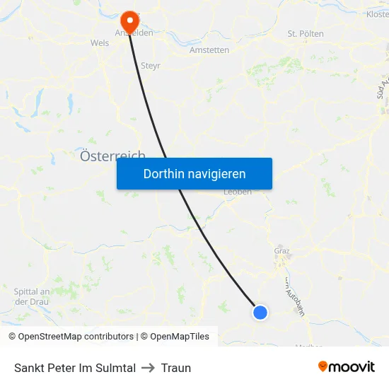 Sankt Peter Im Sulmtal to Traun map