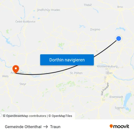 Gemeinde Ottenthal to Traun map