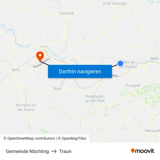 Gemeinde Nöchling to Traun map